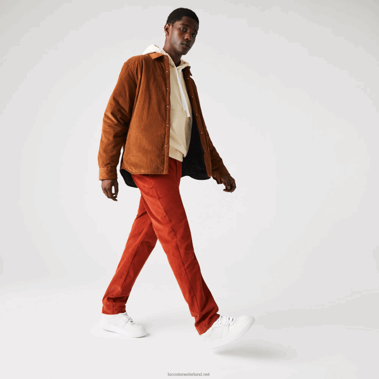 Lacoste rechte corduroy broek 0828H1643 bruin ql2 Heren