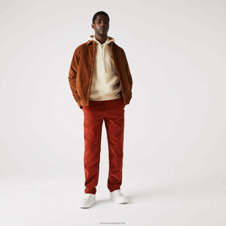 Lacoste rechte corduroy broek 0828H1643 bruin ql2 Heren