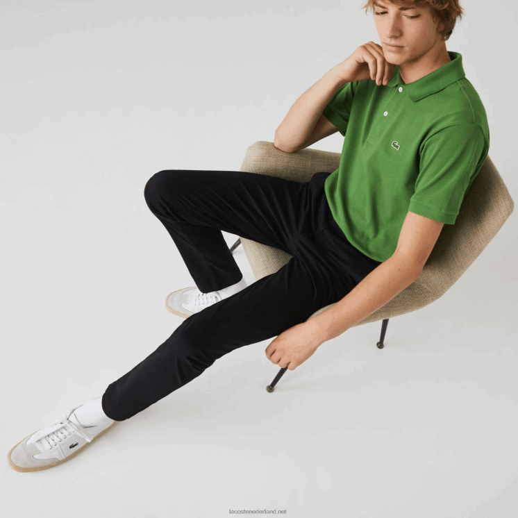 Lacoste slim fit stretch gabardine broek 0828H548 zwart 031 Heren