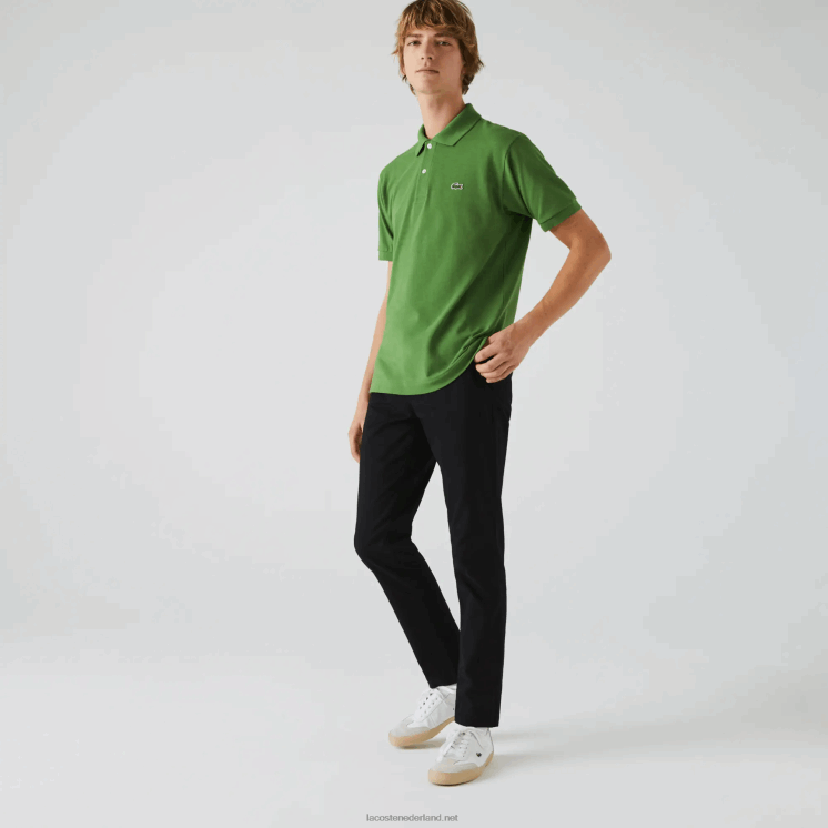 Lacoste slim fit stretch gabardine broek 0828H548 zwart 031 Heren