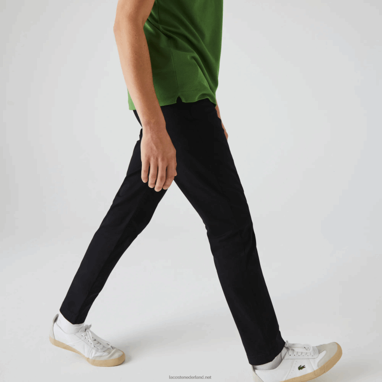 Lacoste slim fit stretch gabardine broek 0828H548 zwart 031 Heren