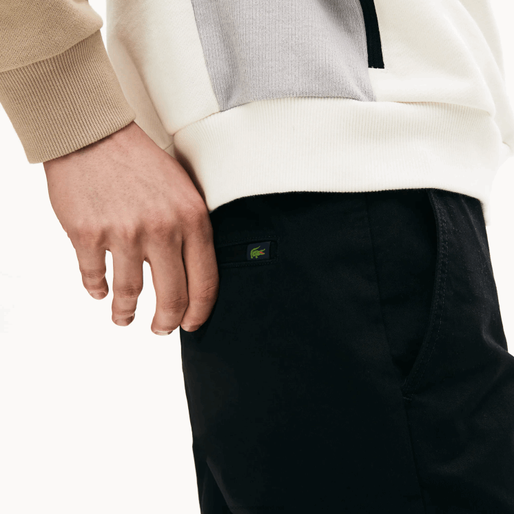 Lacoste slim fit stretch gabardine broek 0828H548 zwart 031 Heren