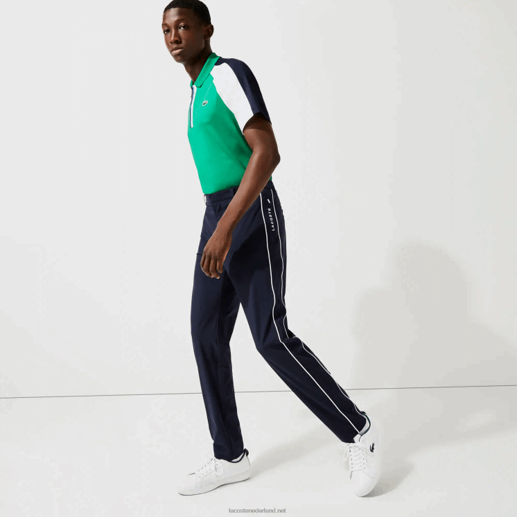 Lacoste sport lichte stretch golfbroek 0828H1640 marineblauw wit 525 Heren