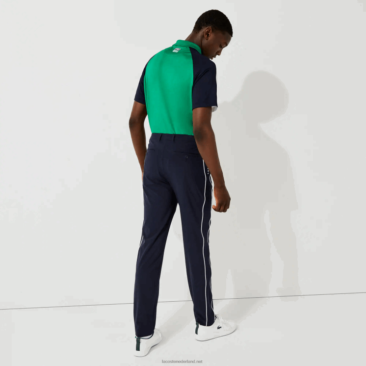 Lacoste sport lichte stretch golfbroek 0828H1640 marineblauw wit 525 Heren