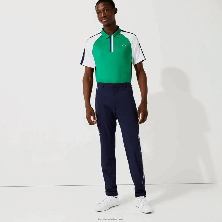 Lacoste sport lichte stretch golfbroek 0828H1640 marineblauw wit 525 Heren