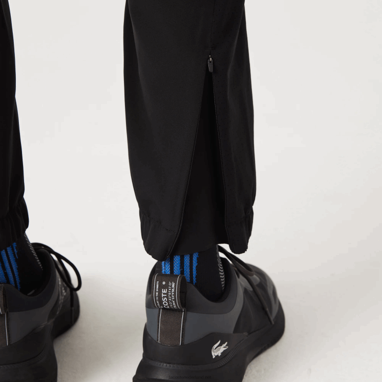 Lacoste sportbroek met ritssluiting onderaan 0828H1091 zwart c31 Heren