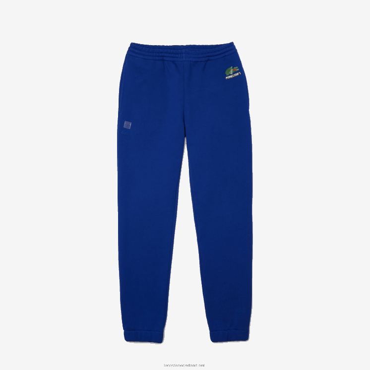 lacoste x minecraft joggingbroek van biologisch katoenfleece 0828H1174 blauwe bdm Heren