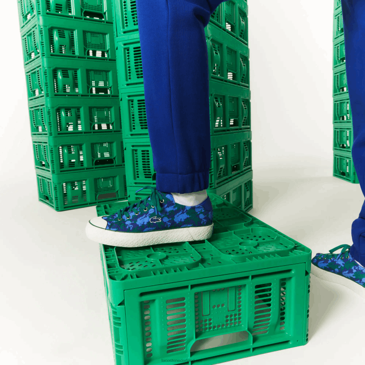 lacoste x minecraft joggingbroek van biologisch katoenfleece 0828H1174 blauwe bdm Heren