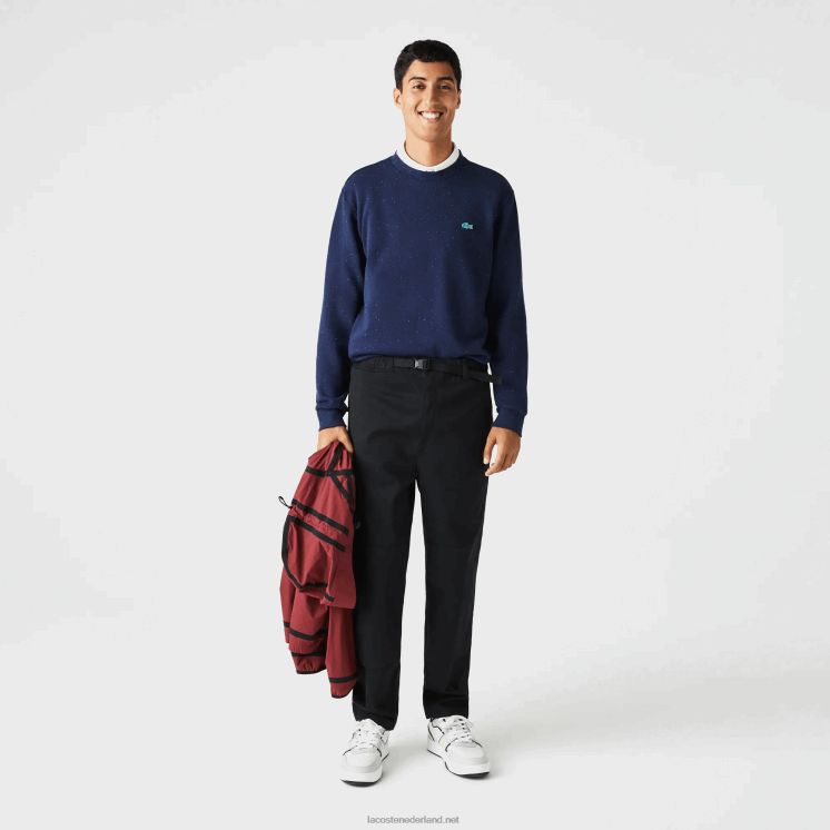 Lacoste chino van biologisch katoengabardine 0828H1587 zwart 031 Heren