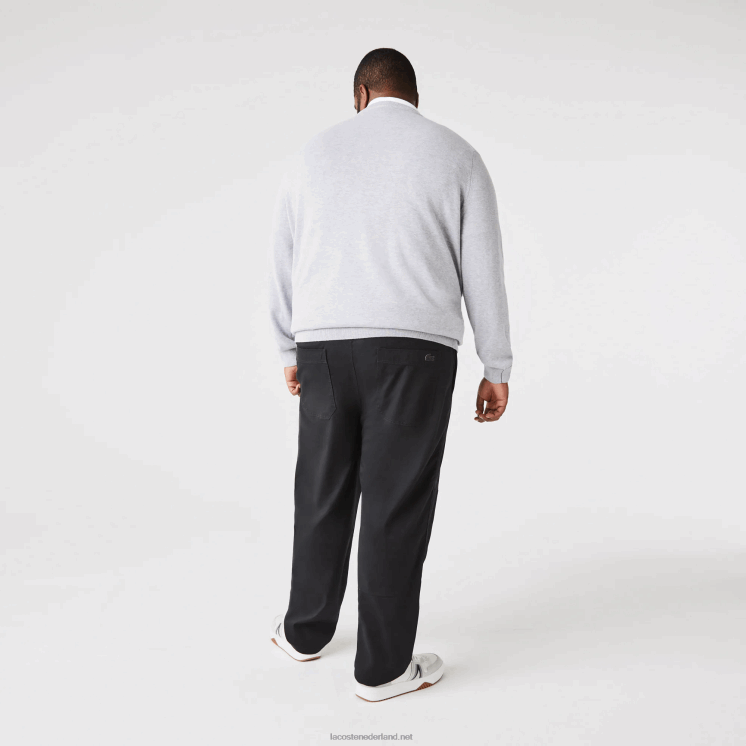 Lacoste chino van biologisch katoengabardine 0828H1587 zwart 031 Heren