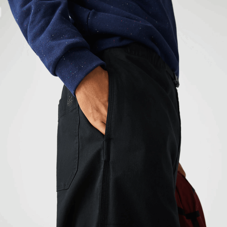 Lacoste chino van biologisch katoengabardine 0828H1587 zwart 031 Heren