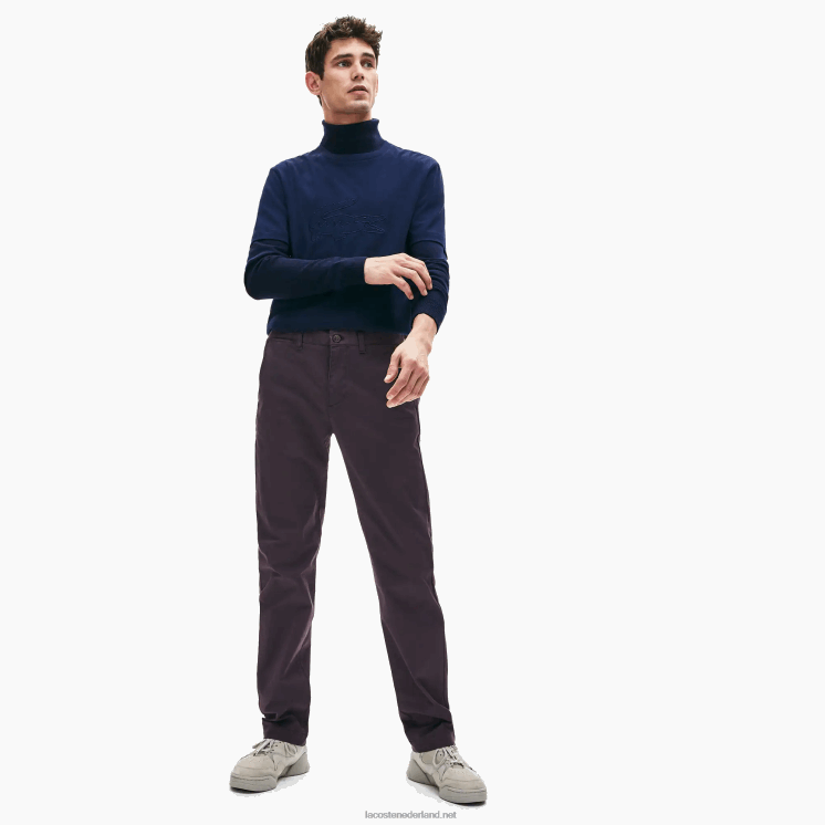 Lacoste chinobroek van stretchkatoen 0828H1656 marineblauw 166 Heren