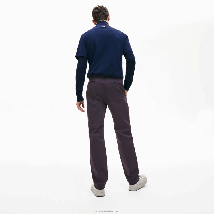 Lacoste chinobroek van stretchkatoen 0828H1656 marineblauw 166 Heren