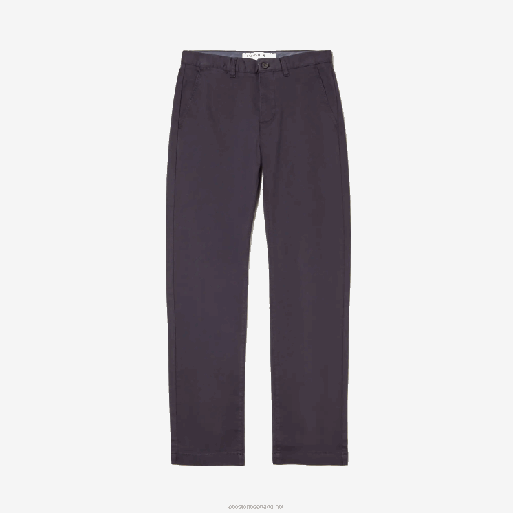Lacoste chinobroek van stretchkatoen 0828H1656 marineblauw 166 Heren