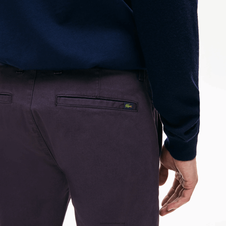 Lacoste chinobroek van stretchkatoen 0828H1656 marineblauw 166 Heren