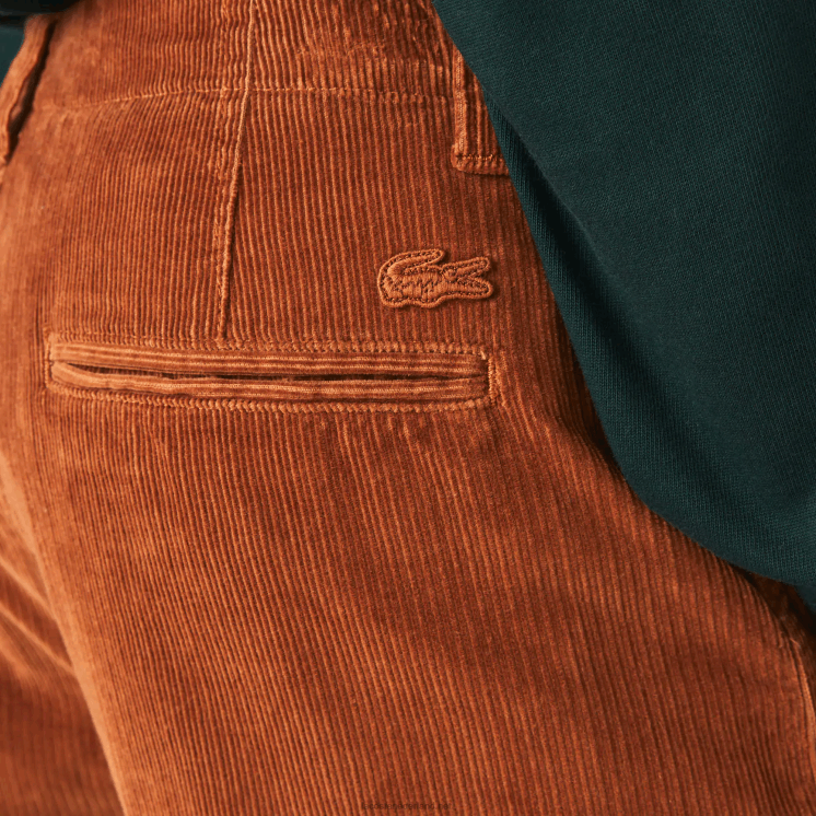 Lacoste corduroy chino met recht model 0828H1583 bruin 3pb Heren