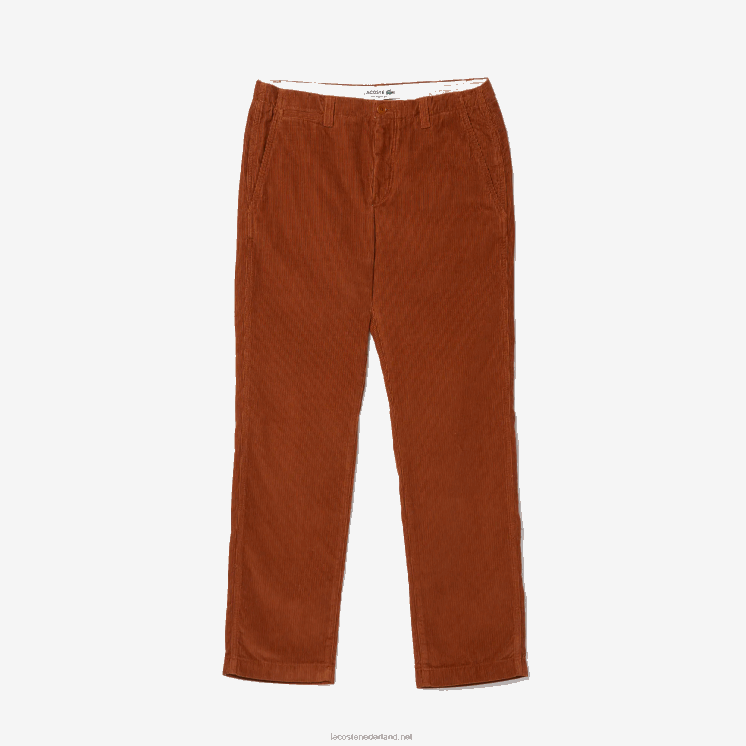 Lacoste corduroy chino met recht model 0828H1583 bruin 3pb Heren