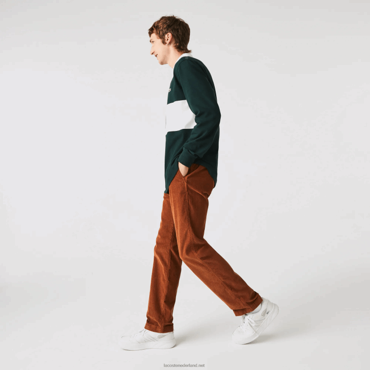 Lacoste corduroy chino met recht model 0828H1583 bruin 3pb Heren