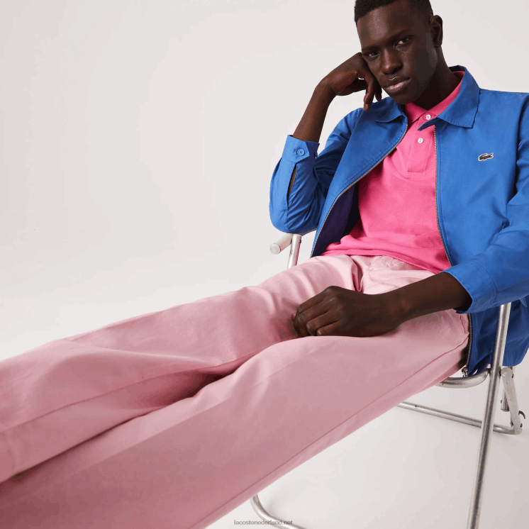 Lacoste live rechte chino van biologisch katoen 0828H1635 roze 7sy Heren