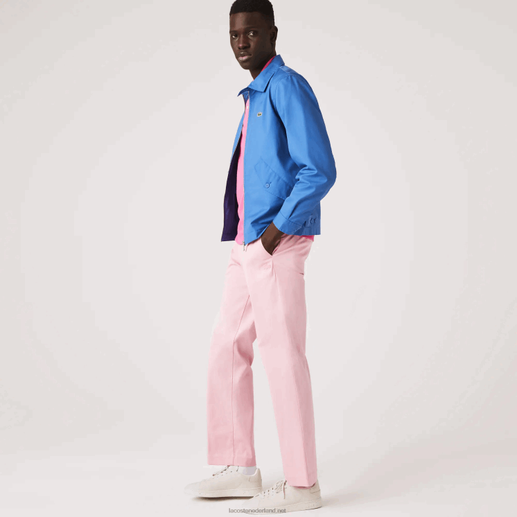 Lacoste live rechte chino van biologisch katoen 0828H1635 roze 7sy Heren