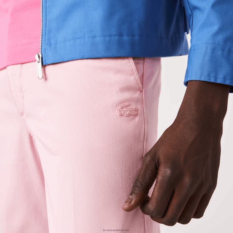 Lacoste live rechte chino van biologisch katoen 0828H1635 roze 7sy Heren