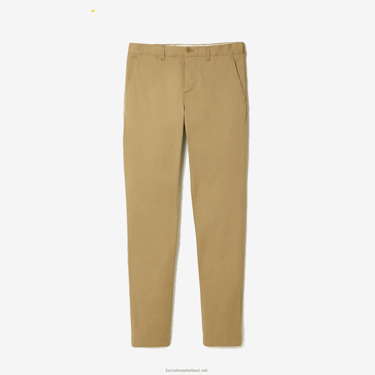Lacoste slim fit chino van stretchkatoen 0828H499 beige cb8 Heren