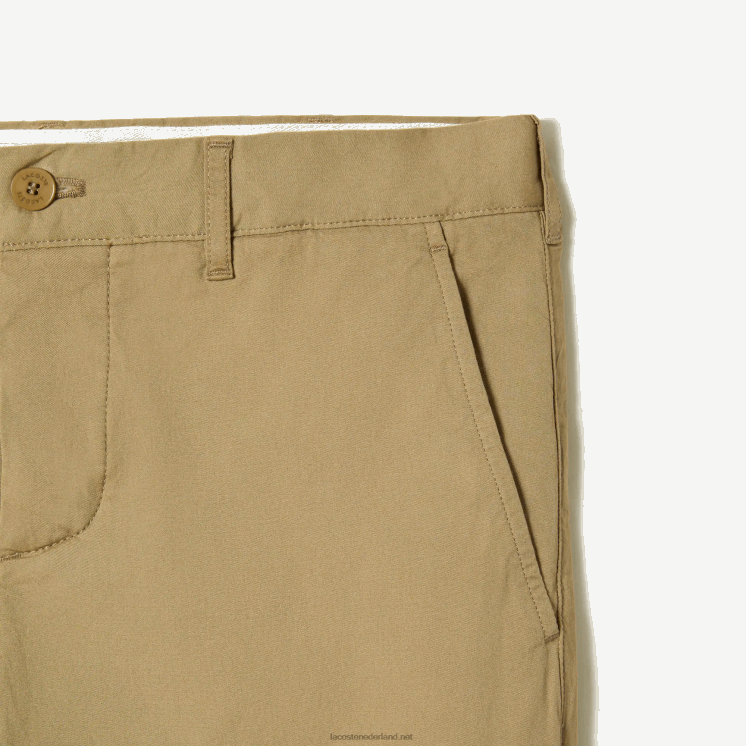 Lacoste slim fit chino van stretchkatoen 0828H499 beige cb8 Heren