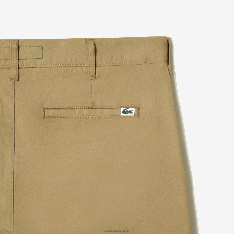 Lacoste slim fit chino van stretchkatoen 0828H499 beige cb8 Heren