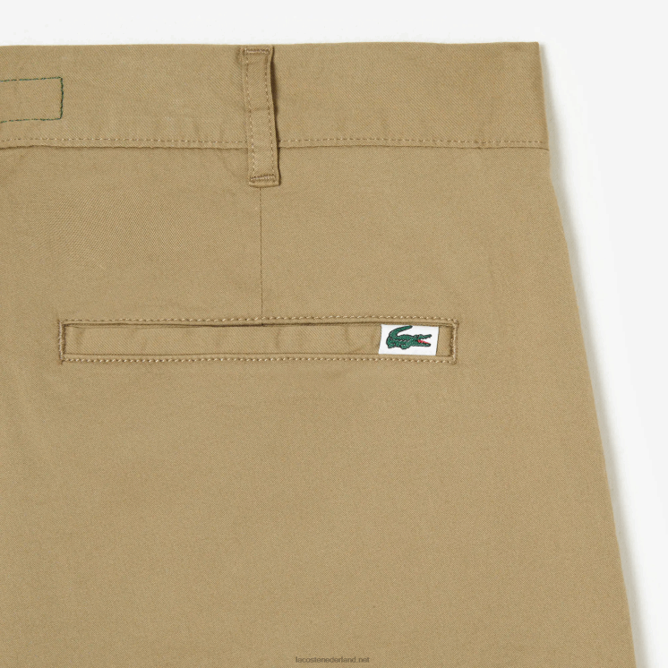 Lacoste slim fit chino van stretchkatoen 0828H499 beige cb8 Heren