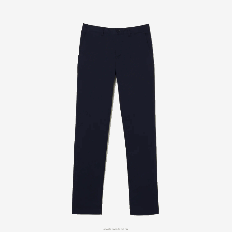 Lacoste slim fit chino van stretchkatoen 0828H500 marineblauw 166 Heren