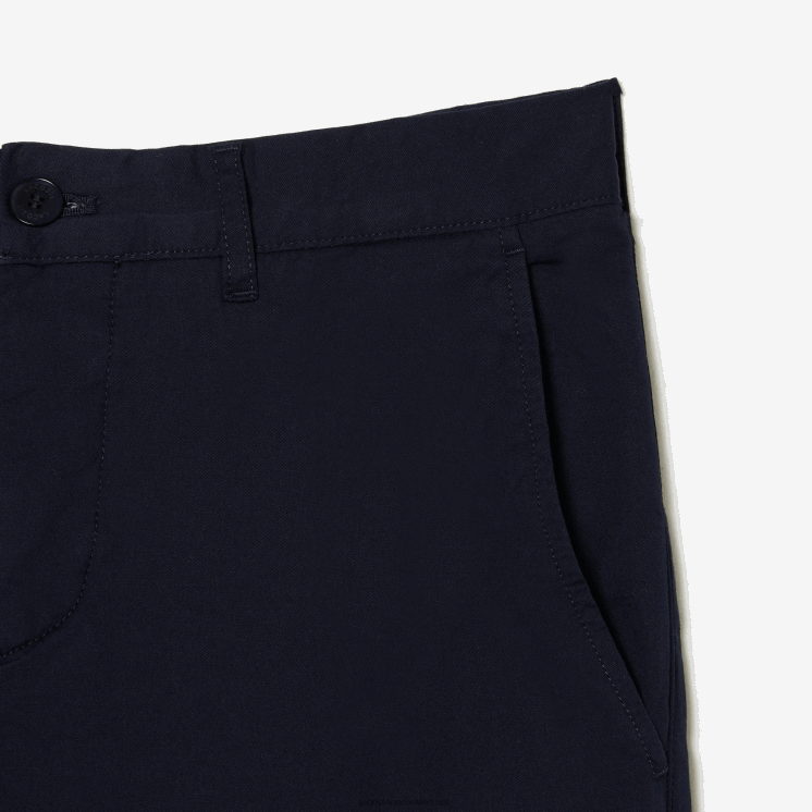 Lacoste slim fit chino van stretchkatoen 0828H500 marineblauw 166 Heren