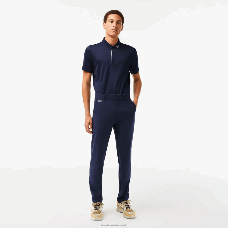 Lacoste sportieve golfchino's met stretch 0828H422 marineblauw 166 Heren