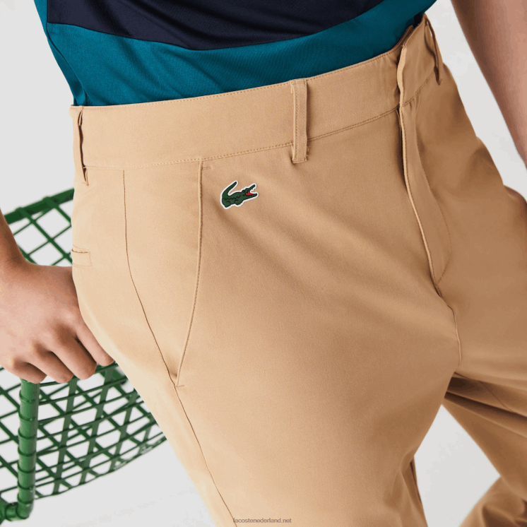 Lacoste sportieve golfchino's met stretch 0828H424 beige 02s Heren