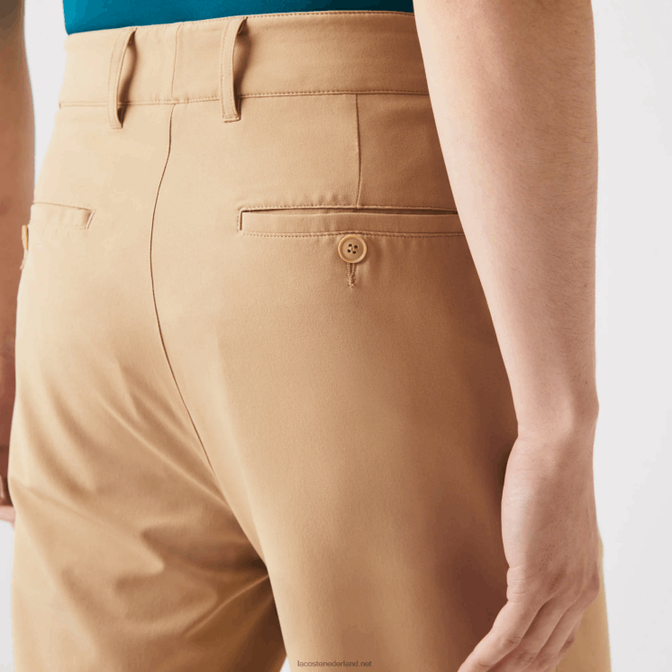 Lacoste sportieve golfchino's met stretch 0828H424 beige 02s Heren