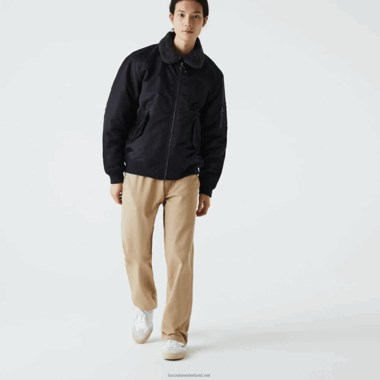 Lacoste Gewatteerd bomberjack met sherpa-kraag 0828H1214 donkergrijs marineblauw 2t9 Heren