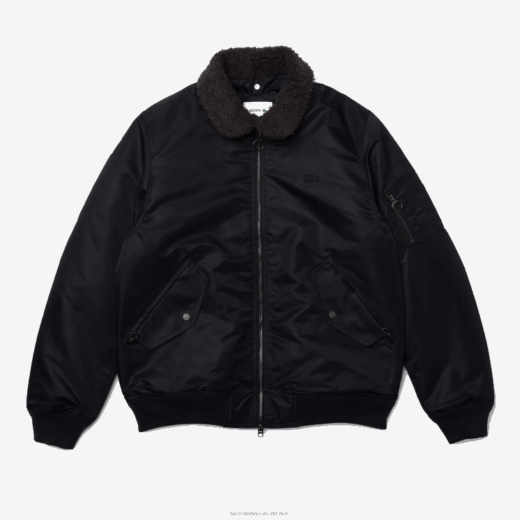 Lacoste Gewatteerd bomberjack met sherpa-kraag 0828H1214 donkergrijs marineblauw 2t9 Heren