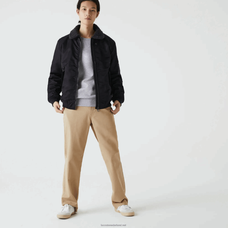 Lacoste Gewatteerd bomberjack met sherpa-kraag 0828H1214 donkergrijs marineblauw 2t9 Heren