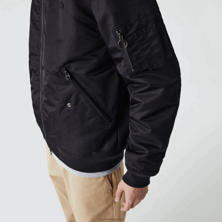 Lacoste Gewatteerd bomberjack met sherpa-kraag 0828H1214 donkergrijs marineblauw 2t9 Heren