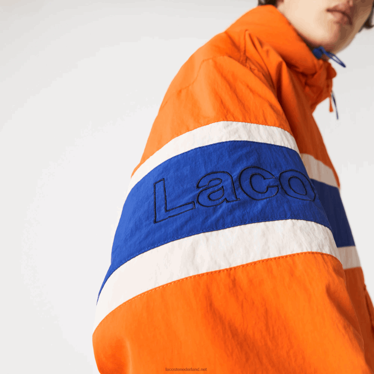 Lacoste Ik heb een gewatteerd pulloverjack 0828H1300 oranje blauw beige 0d8 Heren