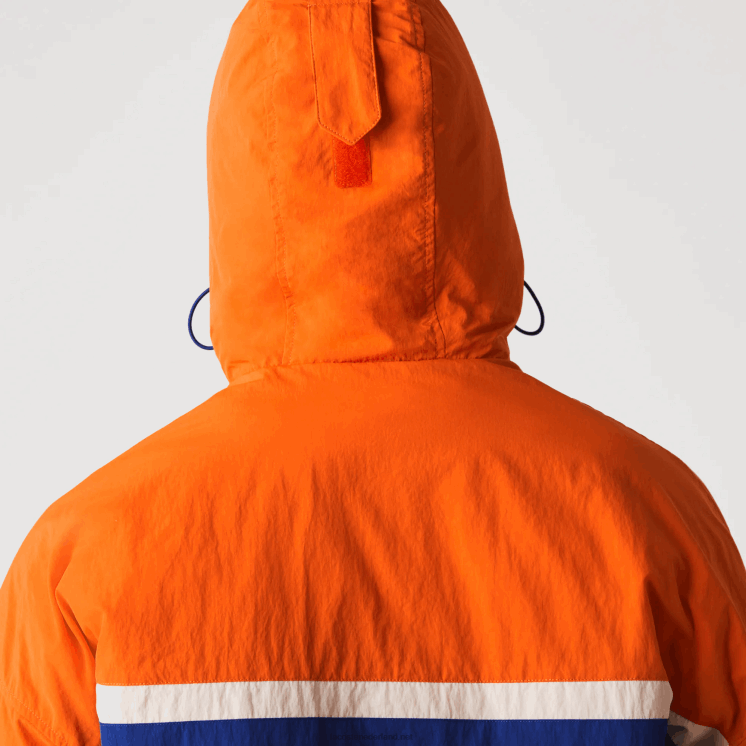Lacoste Ik heb een gewatteerd pulloverjack 0828H1300 oranje blauw beige 0d8 Heren