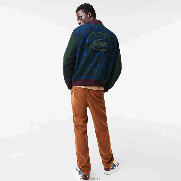 Lacoste Varsity-jack met merknaam op de rug 0828H1220 marine groen zwart blauw v48 Heren
