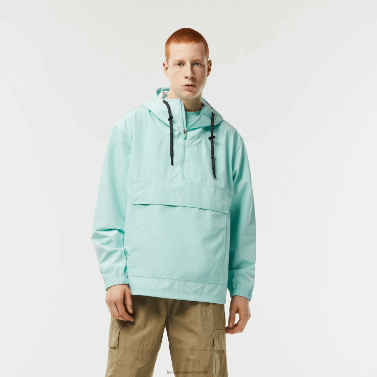 Lacoste bijgesneden jack met capuchon 0828H393 mint lgf Heren