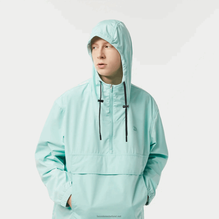 Lacoste bijgesneden jack met capuchon 0828H393 mint lgf Heren