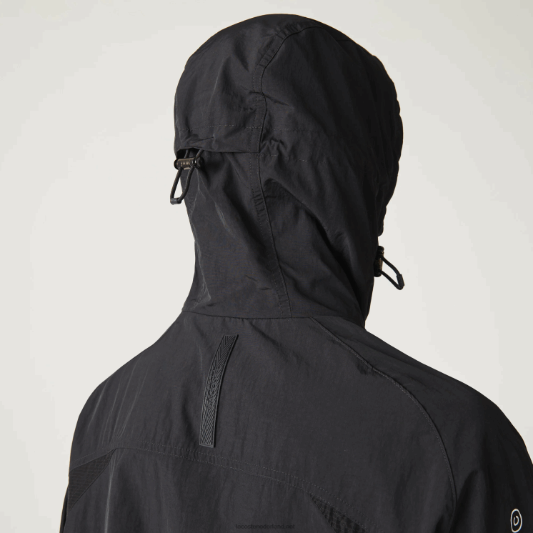 Lacoste erfgoed nylon jack met kleurvlakken 0828H1238 zwart geel tj6 Heren