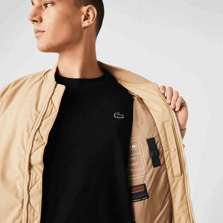 Lacoste geïsoleerd gewatteerd bomberjack 0828H1243 beige 02s Heren