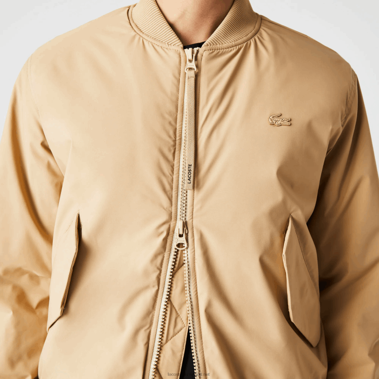 Lacoste geïsoleerd gewatteerd bomberjack 0828H1243 beige 02s Heren