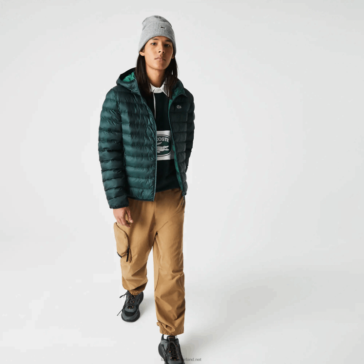 Lacoste gewatteerd jack met capuchon 0828H1265 groen yzp Heren