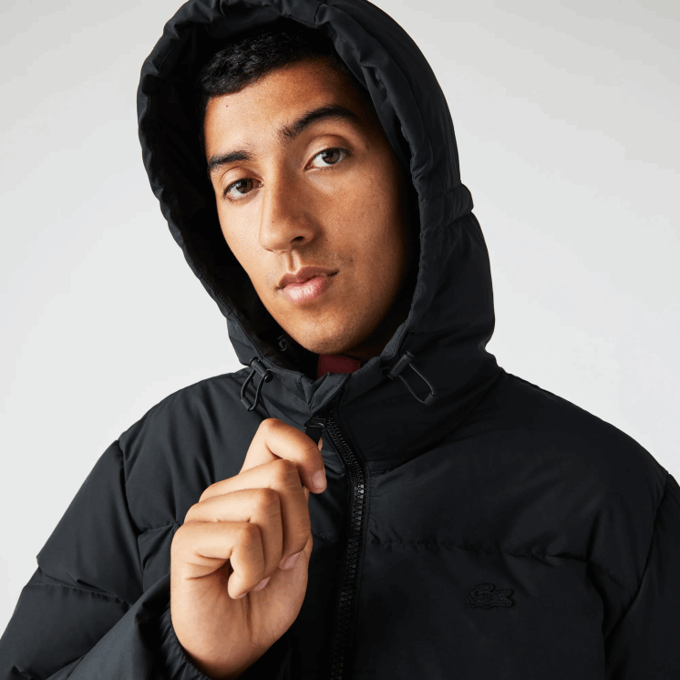 Lacoste gewatteerde waterafstotende jas 0828H1210 zwart 031 Heren