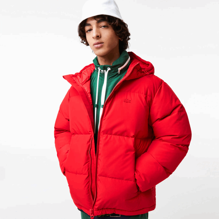 Lacoste gewatteerde waterafstotende jas 0828H1212 rood 240 Heren