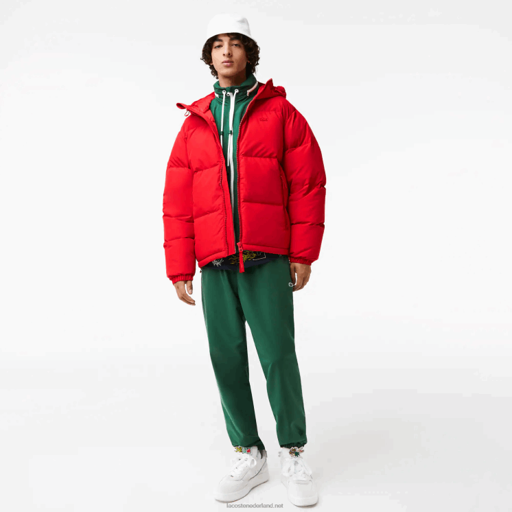 Lacoste gewatteerde waterafstotende jas 0828H1212 rood 240 Heren